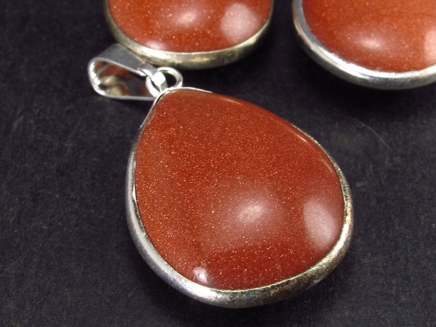 Lot of 3 Goldstone Pendants
