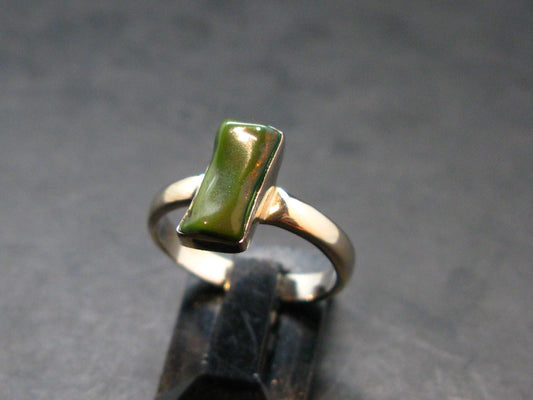 Rare Black Opal Sterling Silver Ring From Australia - Size 6