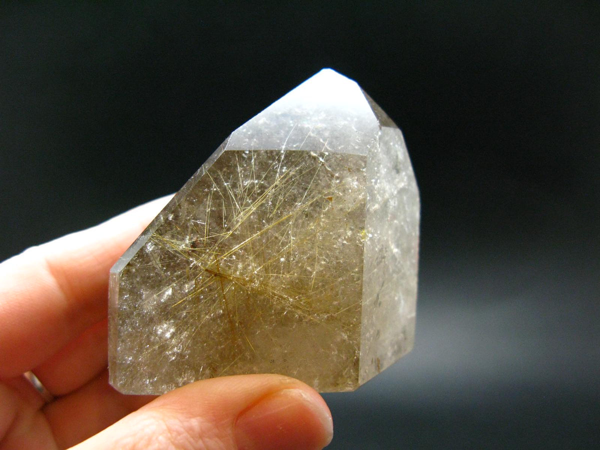 Large Polished Rutilated Quartz Crystal from Brazil - 2.1" - 152.56 Grams