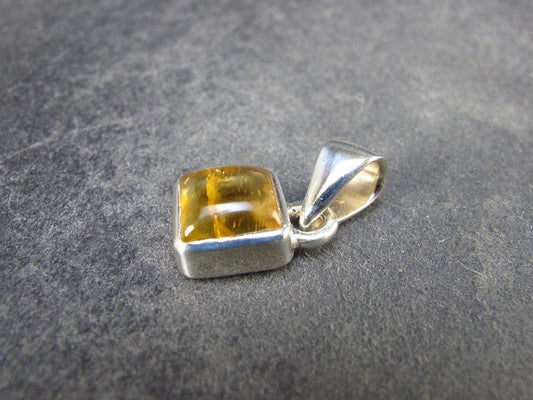 Imperial Topaz Crystal Silver Pendant from Brazil - 0.7" - 1.78 Grams