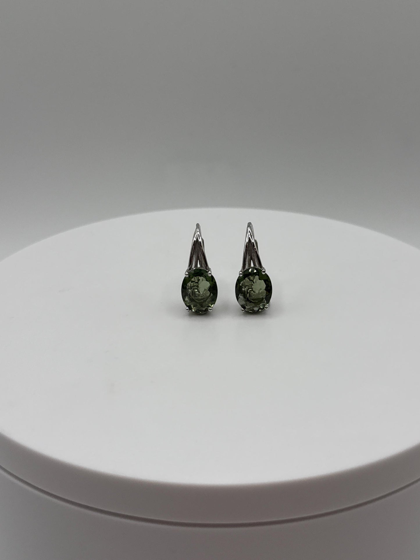 Minimalist Moldavite Earrings – Sterling Silver - Weight 2.94 Grams