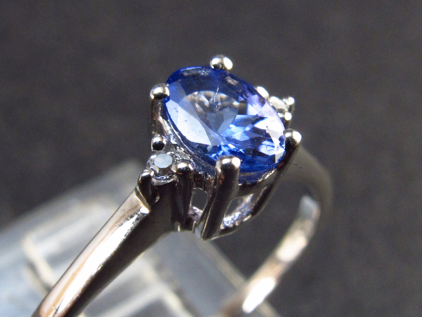 Natural Tanzanite (Zoisite) Crystal Sterling Silver Ring From Tanzania - 1.3 Grams - Size 6.75