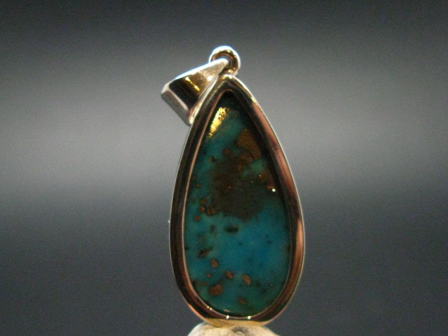 Turquoise Silver Pendant - 1.6" - 6.07 Grams