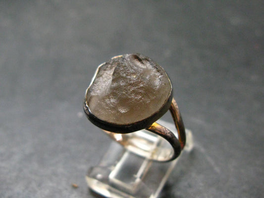 Rare Colombianite Pseudotektite Silver Ring from Colombia - Size 11 - 4.32 Grams