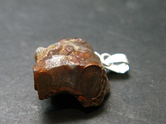 Fire Agate Silver Pendant From Mexico - 0.9" - 2.15 Grams