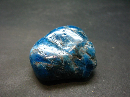 Neon Blue Apatite Tumbled Stone from Madagascar 42.43 Grams - 1.5"