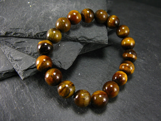 Tiger Eye Genuine Bracelet ~ 7 Inches ~ 10mm Round Beads