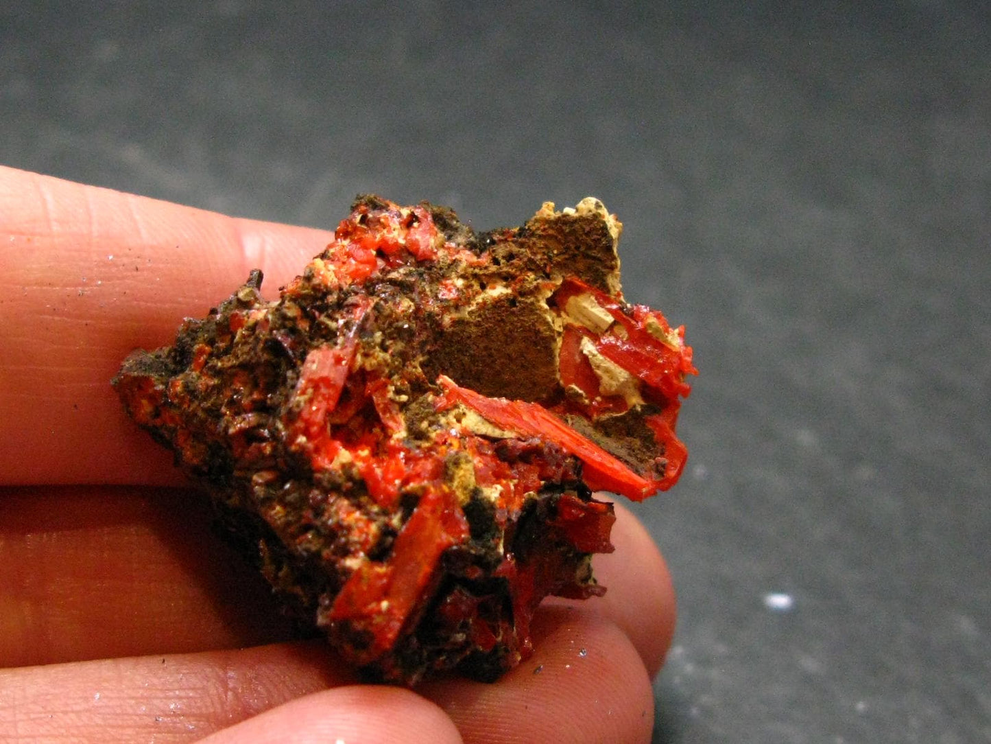 Rare Orange Crocoite Cluster From Australia - 1.1"- 13.35 Grams