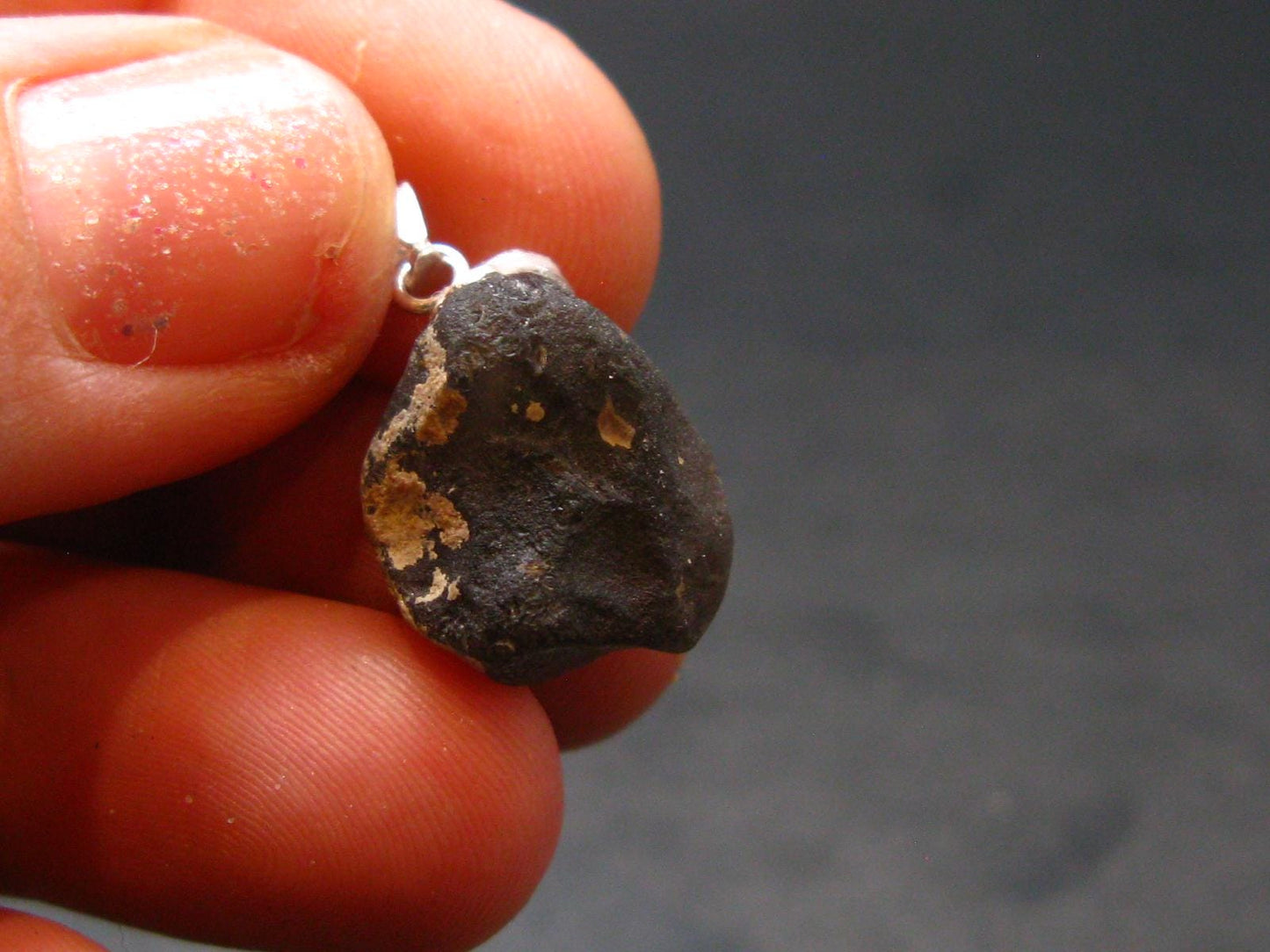 Rare Saffordite Cintamani Stone Pseudotektite Pendant from Arizona USA - 9.40 Carats - 0.8"