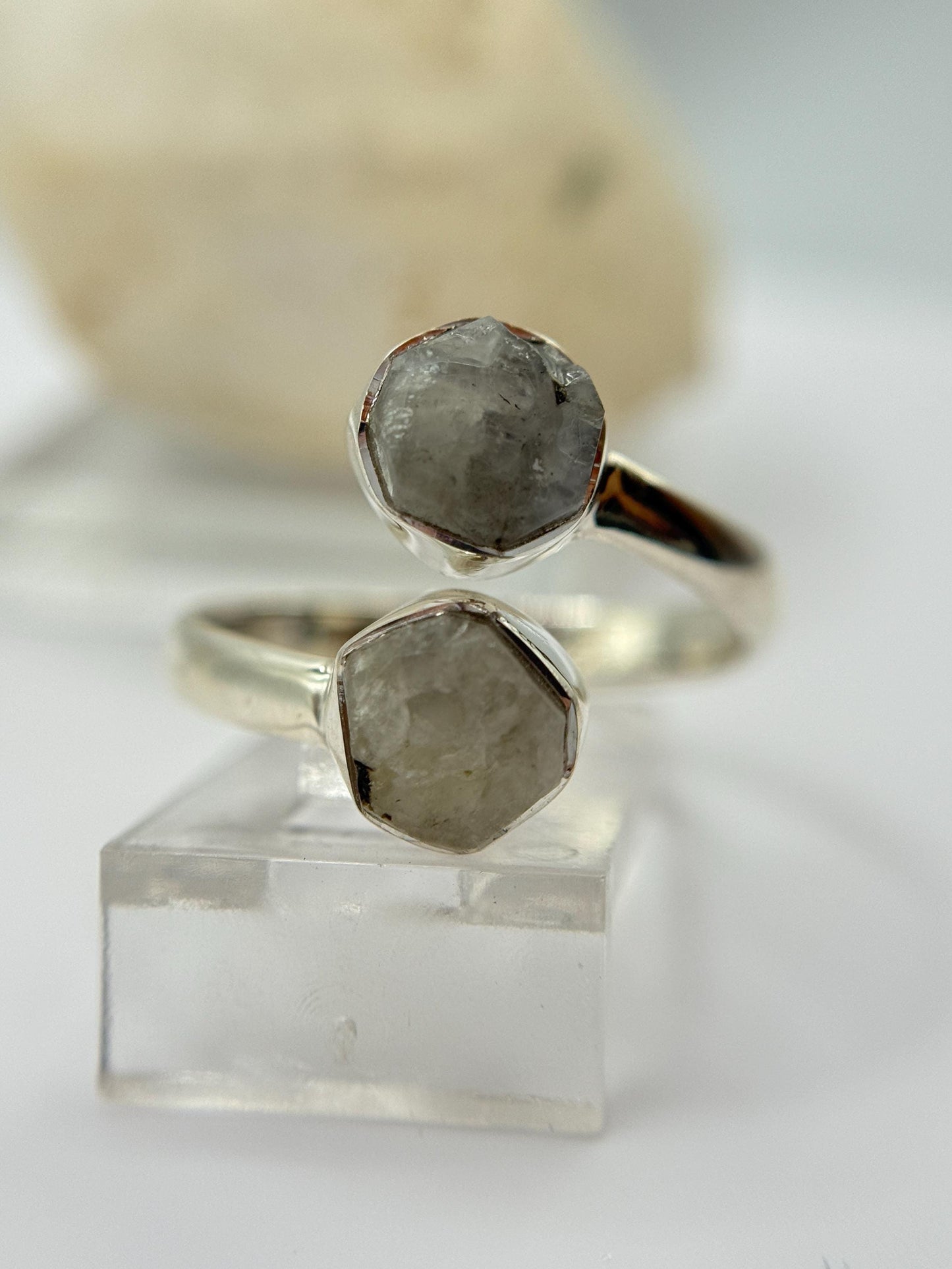 Natural Phenakite (Phenacite) Crystal Ring in Sterling Silver - Size 7