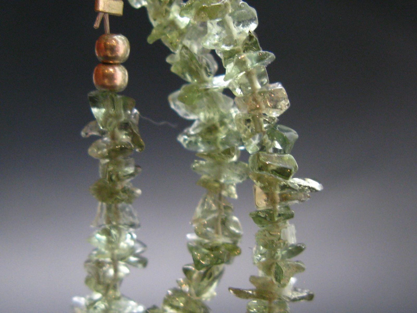 Moldavite Necklace Faceted Beads From Czech Republic - 19" - 8.73 Grams