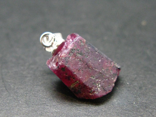 Ruby CrystalSilver Pendant from Winza Tanzania - 0.7" - 2.26 Grams