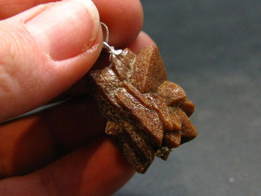 Rare Glendonite Crystal Silver Pendant from Russia - 1.2" - 8.16 Grams