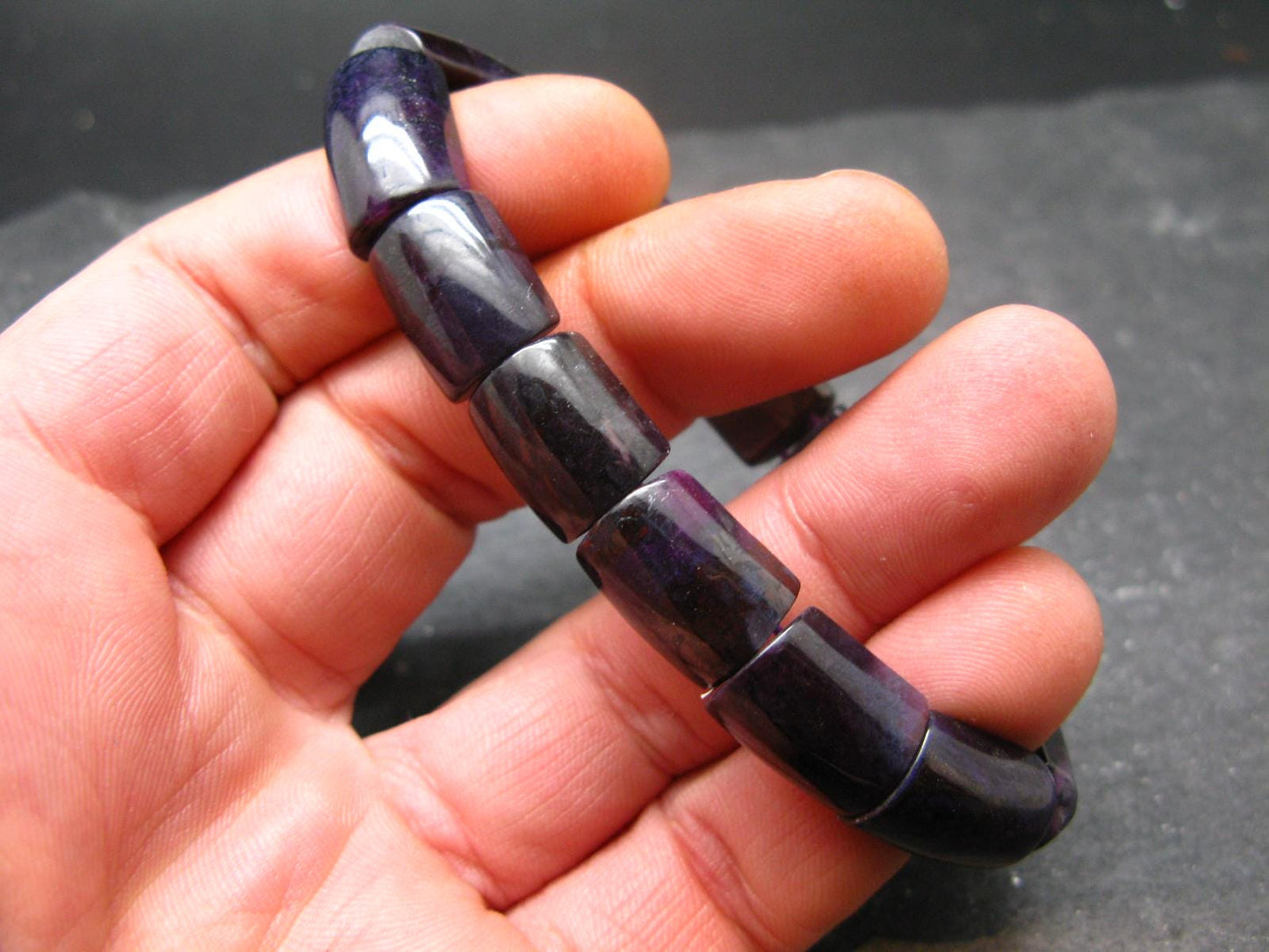 Sugilite Genuine Bracelet ~ 7 Inches ~ 16mm Squared Beads