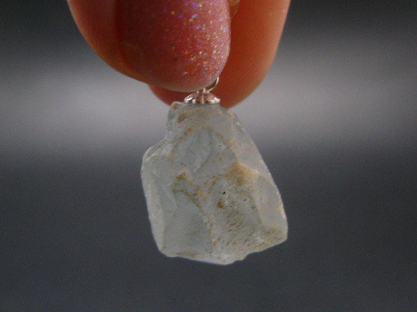 Natural Blue Celestite Celestine 925 Silver Pendant from Madagascar - 0.9" - 6.07 Grams