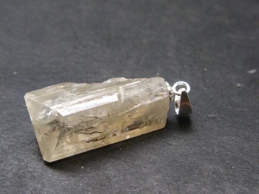 Nice Terminated Danburite Crystal Silver Pendant from Russia - 1.1" - 3.72 Grams