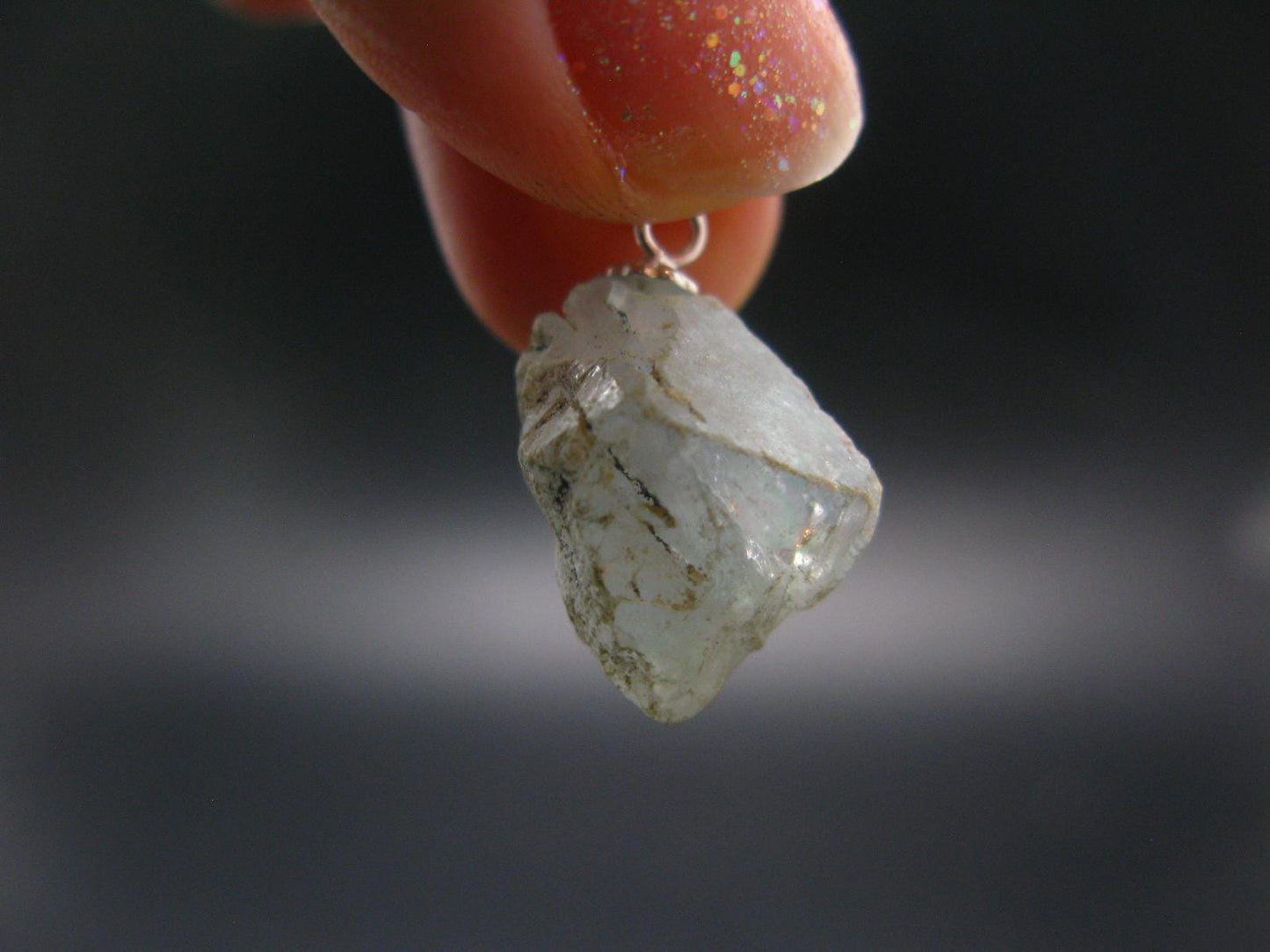 Natural Blue Celestite Celestine 925 Silver Pendant from Madagascar - 0.9" - 3.88 Grams