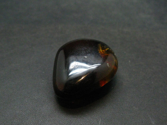 Rare Large Blue Amber Tumbled Piece Fluorescent From Indonesia - 0.9" - 5.6 Grams