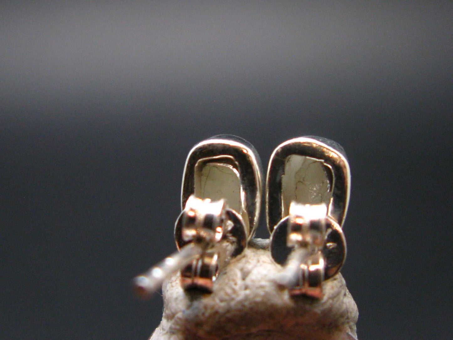 Phenakite Phenacite Silver Stud Earrings From Nigeria - 1.23 Grams