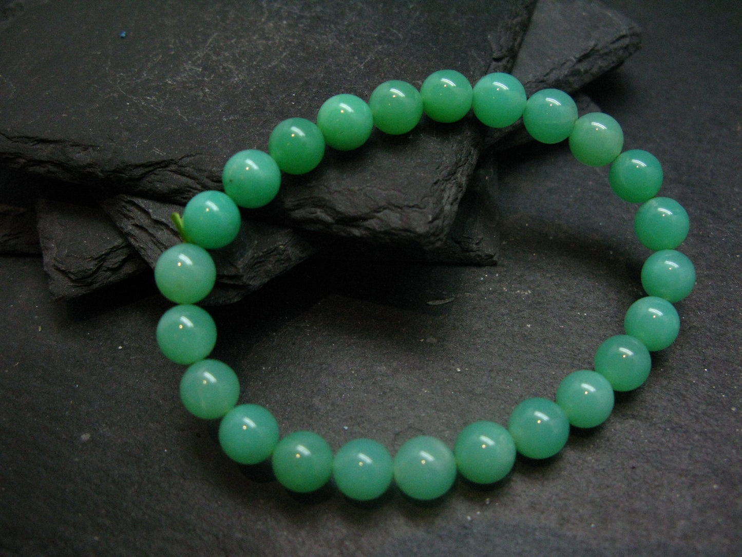 Chrysoprase Genuine Bracelet ~ 7 Inches ~ 8mm Round Beads