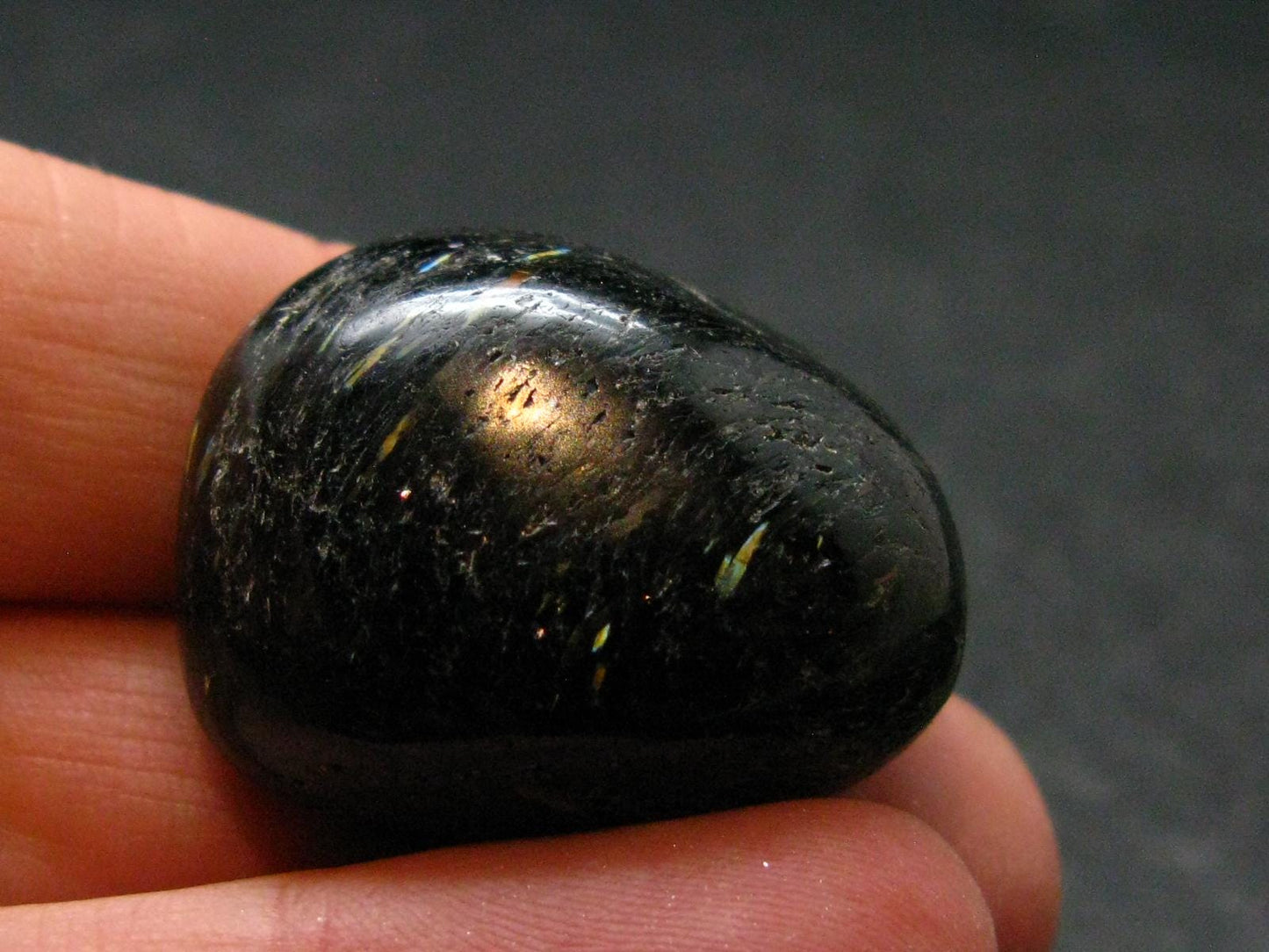 Rare Nuumite Nuummite Tumbled Stone From Greenland - 16.72 Grams - 1.0"