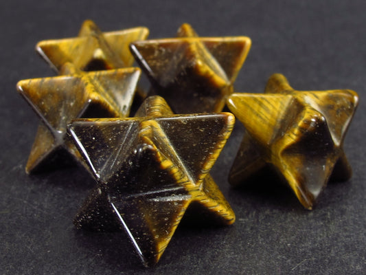Lot of 5 Tiger Eye Tiger's - Eye Merkaba Merkabah from Africa
