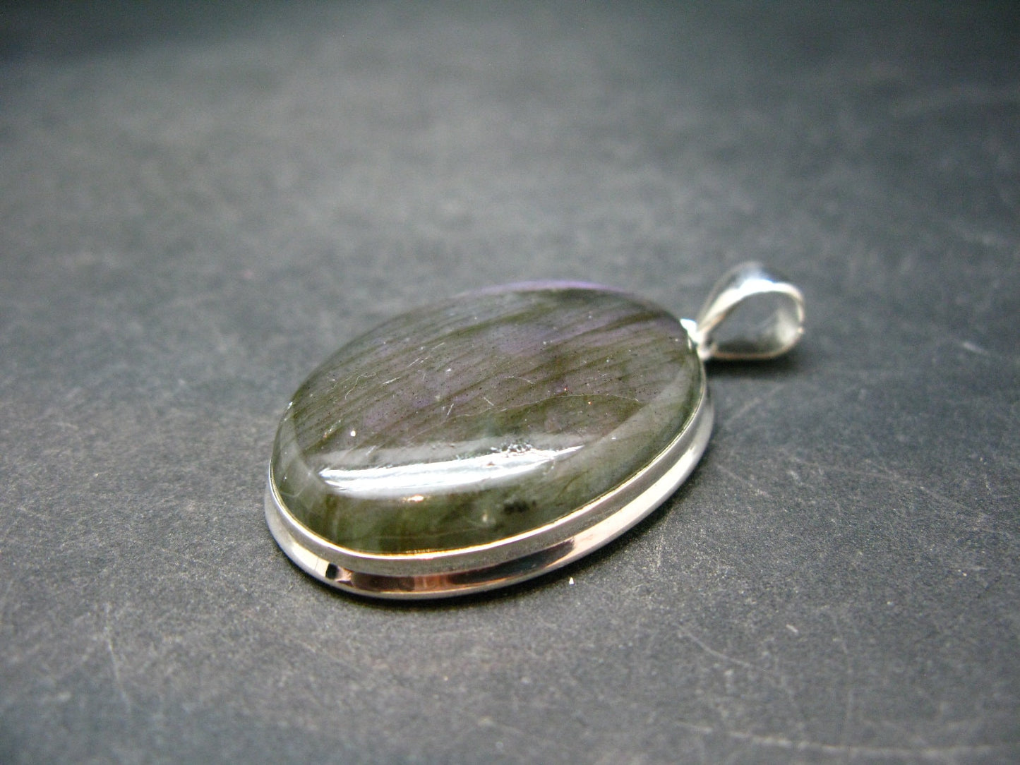 Faceted Labradorite Pendant In 925 Sterling Silver From Madagascar - 1.9'' - 13.5 Grams