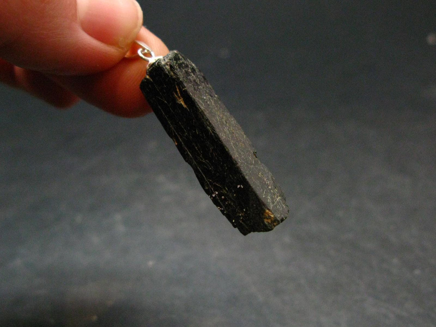 Aegirine Crystal Silver Pendant From Malawi - 1.6" - 5.75 Grams