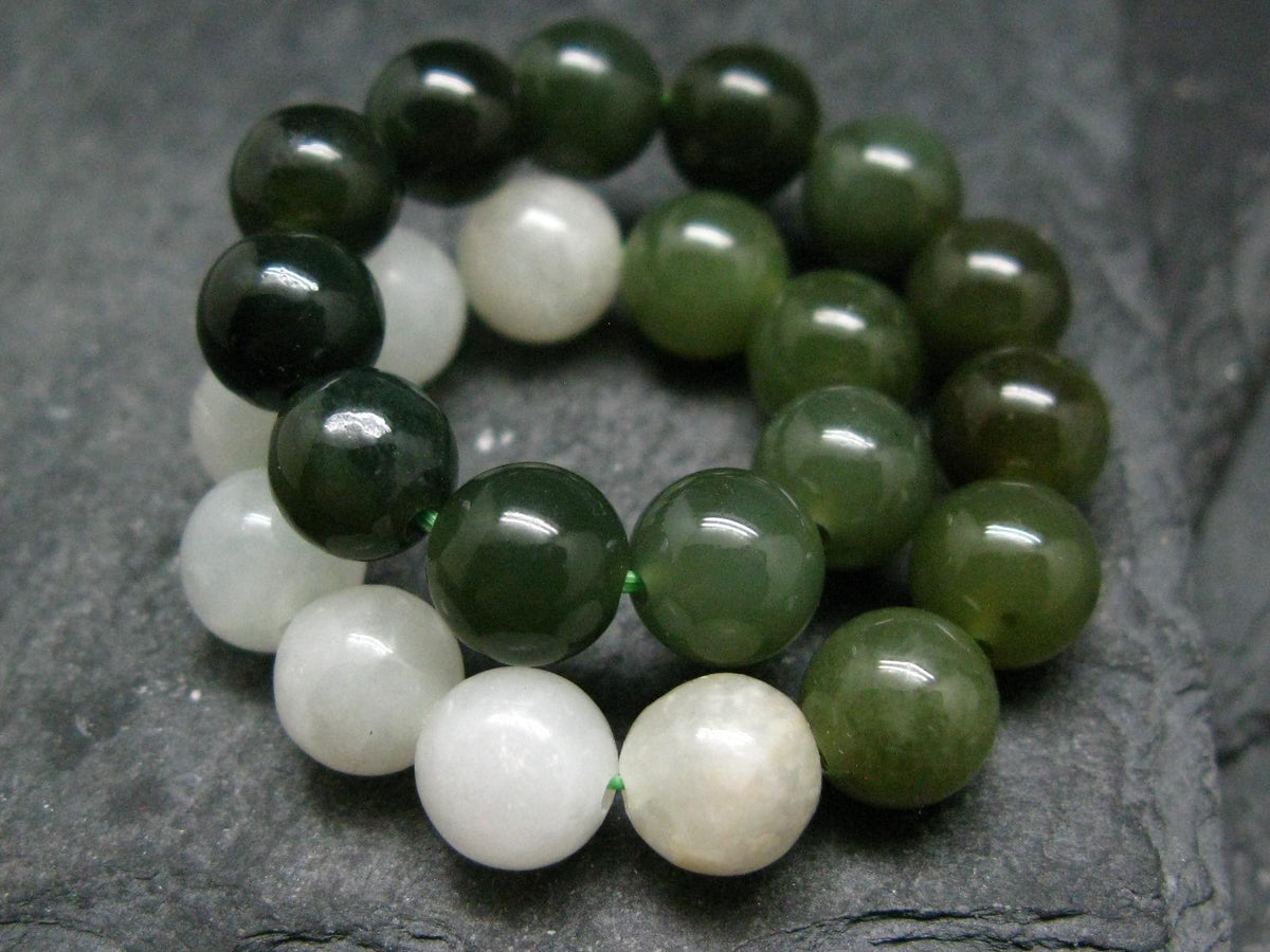 Multicolor Jade Jadeite Genuine Bracelet ~ 7 Inches ~ 8mm Round Beads