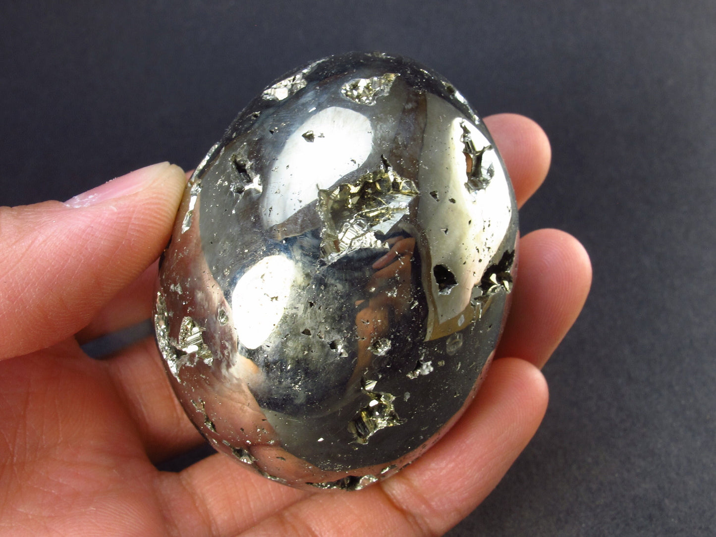 Pyrite Crystallized Egg From Peru - 2.1" - 209.5 Grams