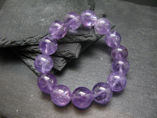 AAA Grade Lavender Amethyst Gem Genuine Bracelet ~ 7 Inches ~ 14mm Round Beads
