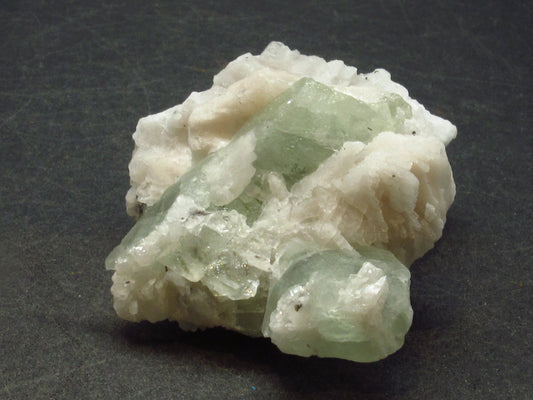 Gem Green Herderite Crystal With Albite From Pakistan - 1.6" - 23.4 Grams