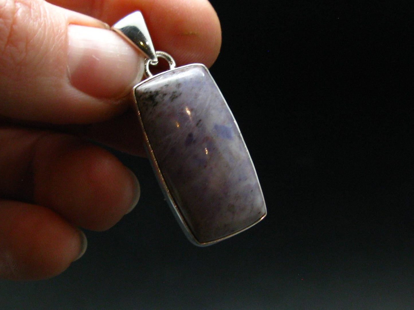 Purple Jade Silver Plated Pendant From Turkey - 1.5" - 6.01 Grams