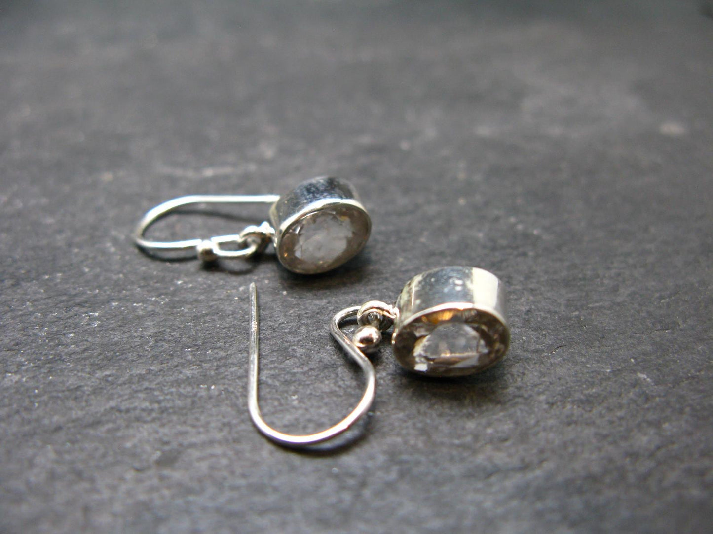 Phenakite Phenacite Facetted Silver Earrings From Russia 3.82 Carats - 2.76 Grams total
