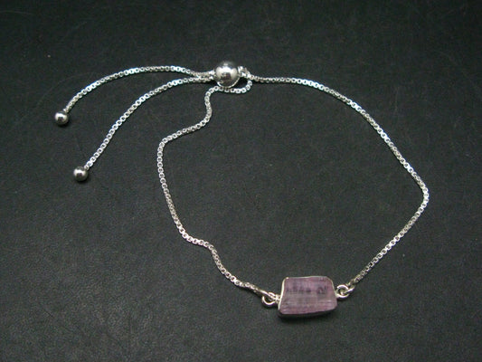Pink Tanzanite Silver Bracelet From Tanzania - 3.24 Grams - Adjustable length