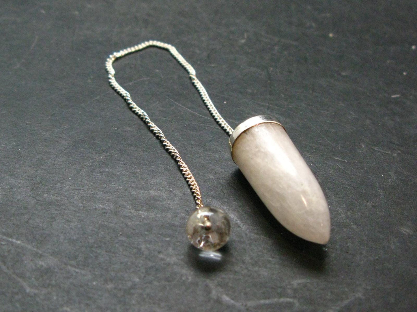 Very Rare White Cryolite Pendulum from Greenland - 7" - 8.62 Grams