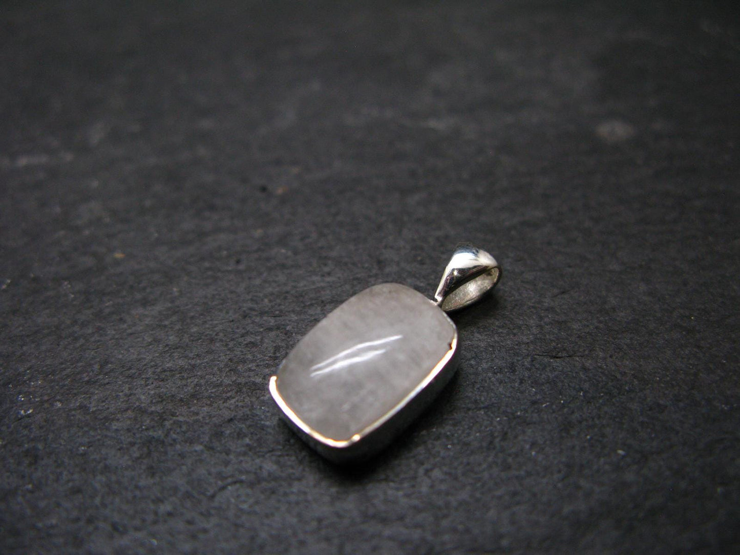 Raw Rare Natrolite Crystal Silver Pendant From Russia - 0.7" - 1.58 Grams