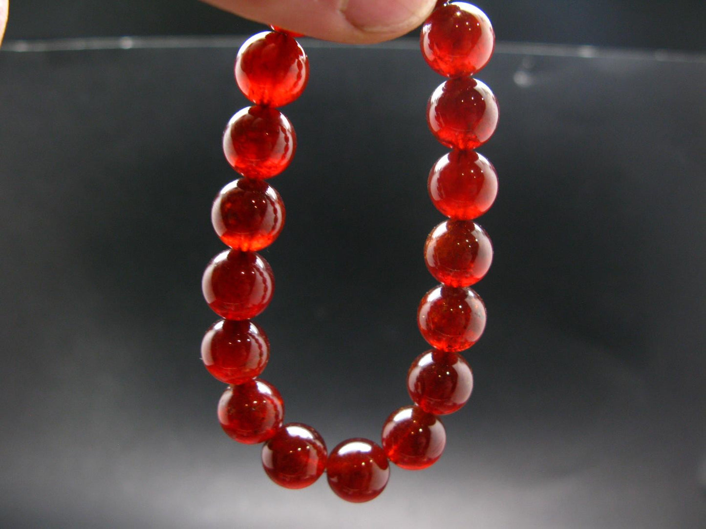 Gem Garnet Hessonite Genuine Bracelet ~ 7 Inches ~ 10mm Round Beads