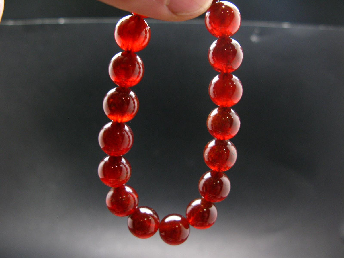 Gem Garnet Hessonite Genuine Bracelet ~ 7 Inches ~ 10mm Round Beads