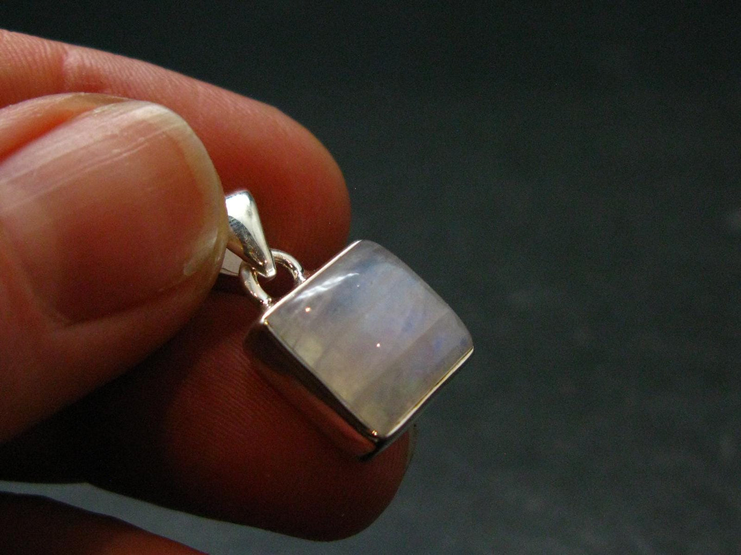 Natural Glow From Inside Moonstone 925 Silver Pendant - 0.7" - 2.64 Grams