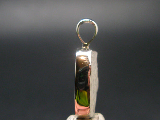 Raw Rare Natrolite Crystal Silver Pendant From Russia - 1.0" - 2.74 Grams