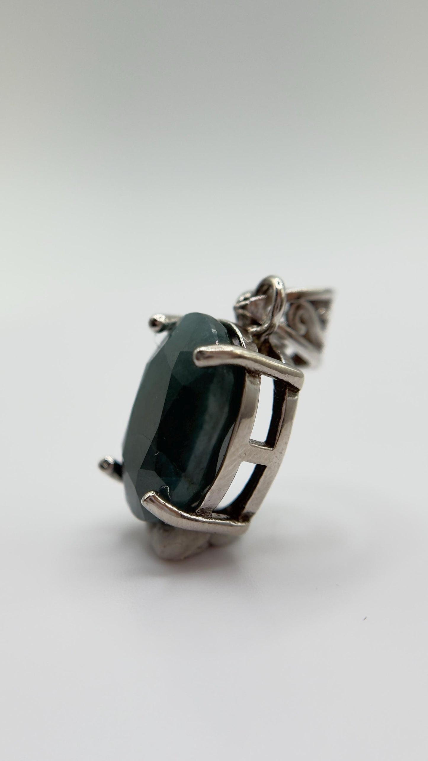 Grandidierite Pendant Blue Green Faceted Gemstone Silver Necklace Rare Crystal Jewelry Gift