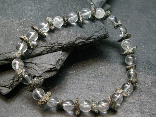 Alexandrite Chrysoberyl & Quartz Genuine Bracelet ~ 7 Inches ~ 8mm Crystal Beads