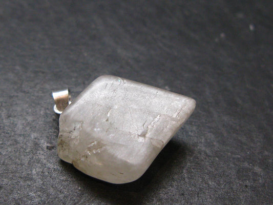 Clear Petalite Crystal Silver Pendant from Brazil - 1.0" - 3.74 Grams