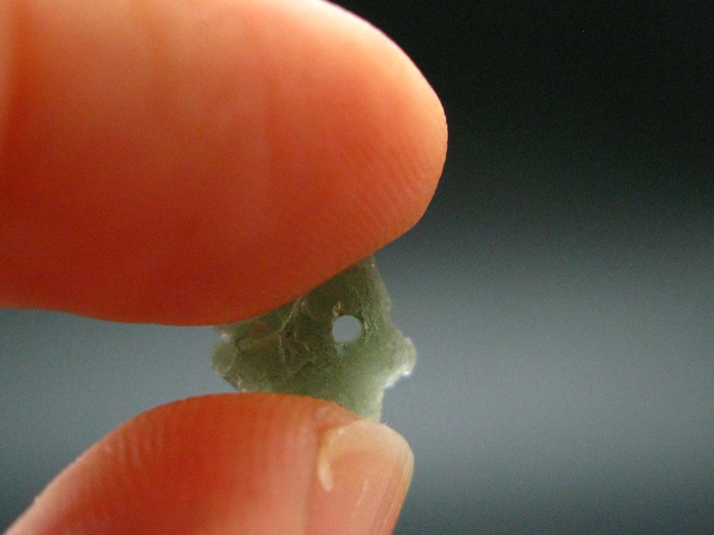 Moldavite Tektite Raw Bead from Czech Republic - 8 mm - 1.40 Carats