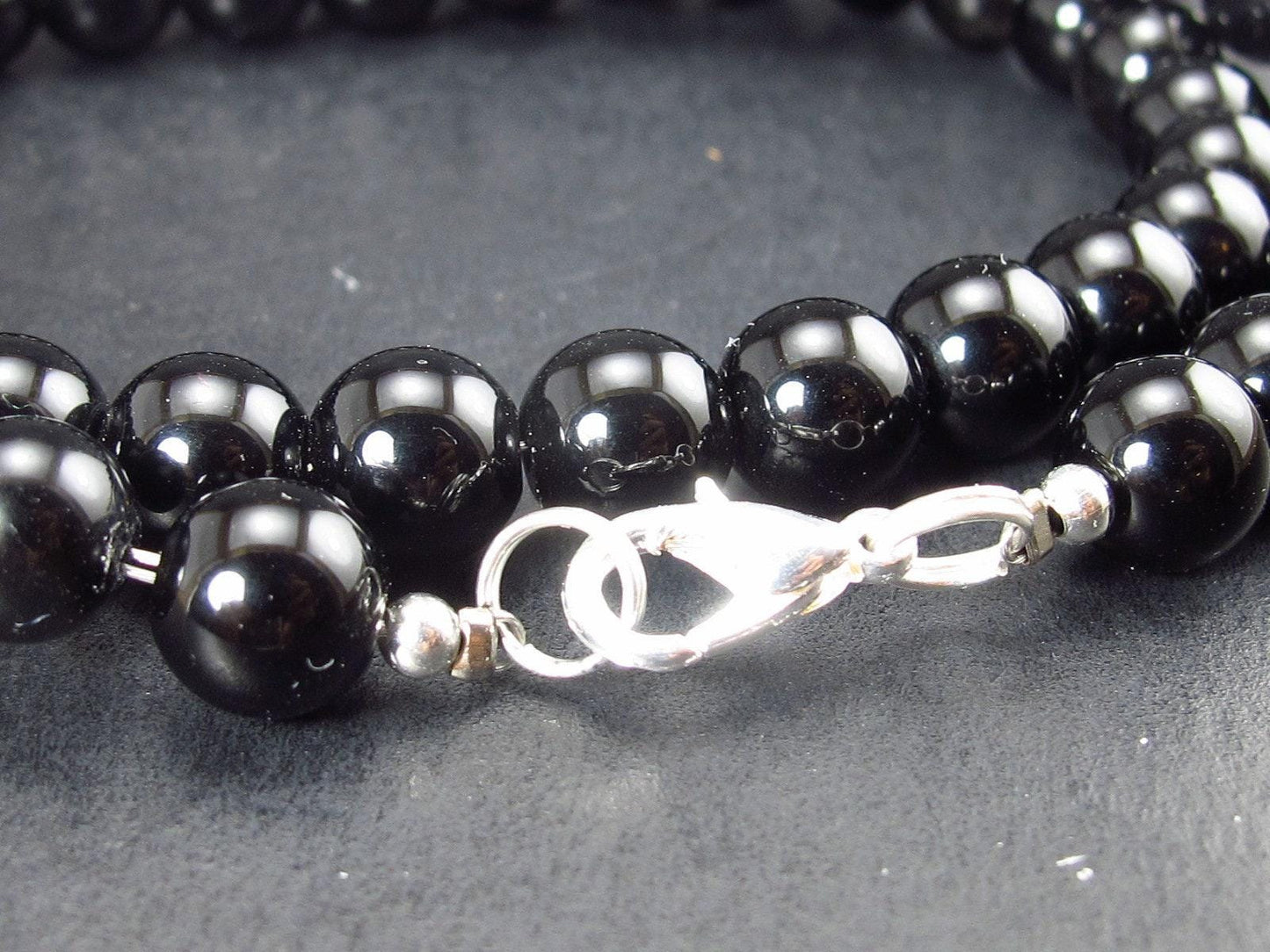 Tibetan Black Tektite Necklace From Tibet - 18"