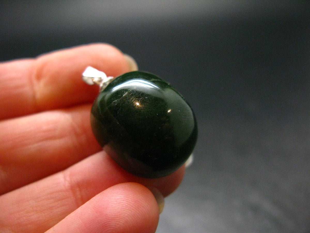 Nephrite Jade Cabochon Pendant From Canada - 1.0" - 7.77 Grams