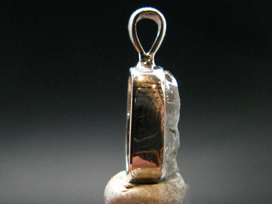Gray Herderite Silver Pendant from Africa - 0.7" - 1.15 Grams