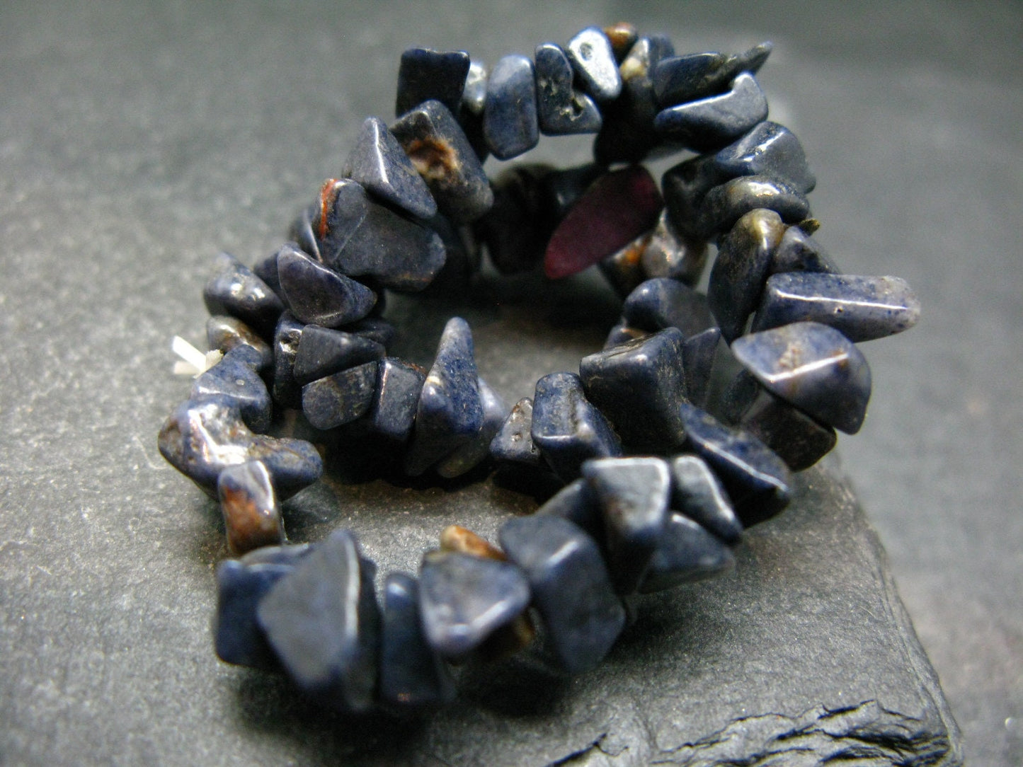 Blue Color Sapphire Genuine Bracelet ~ 7 Inches ~ 8mm Tumbled Beads