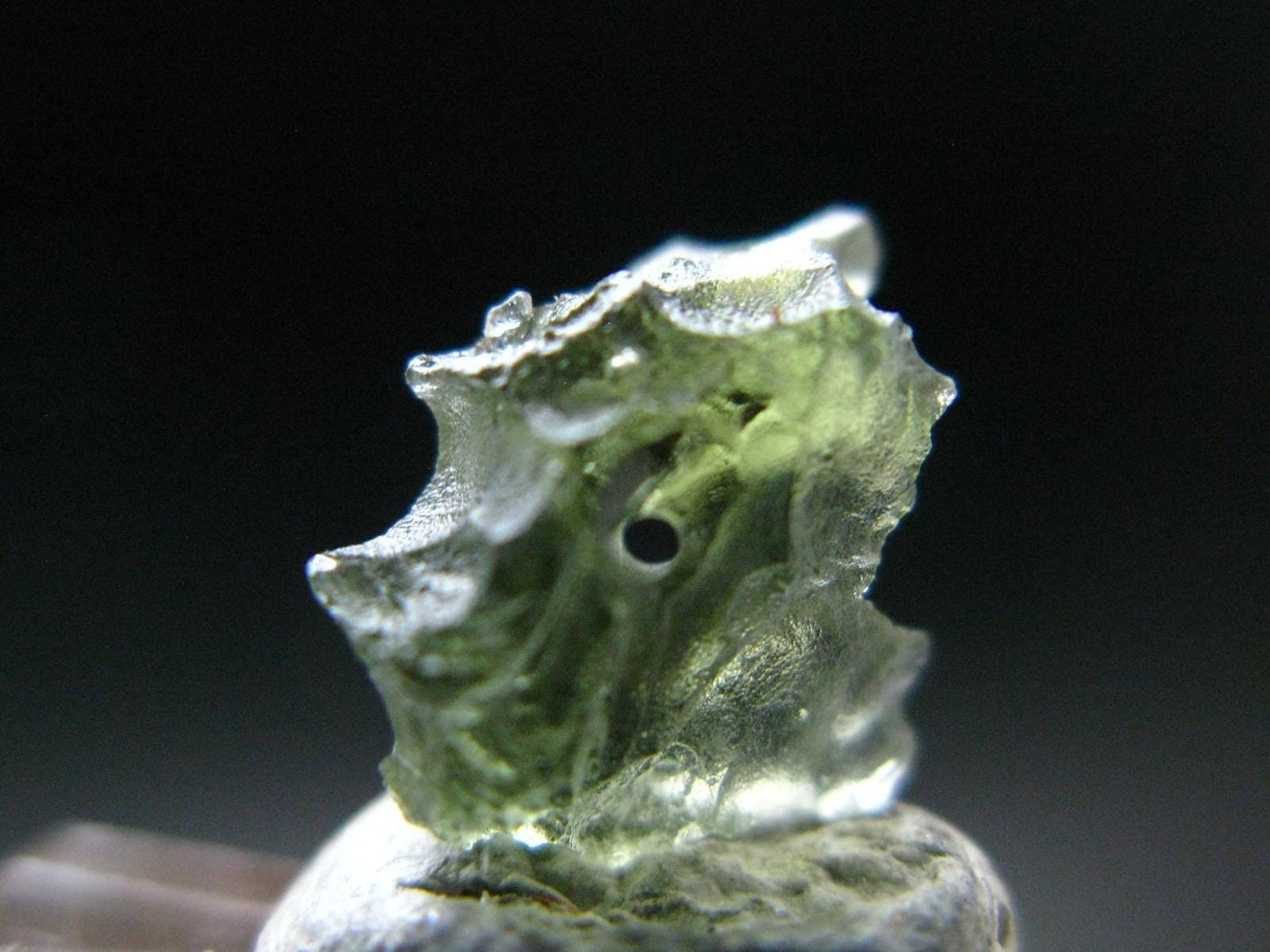 Moldavite Tektite Raw Bead from Czech Republic - 10 mm - 1.70 Carats